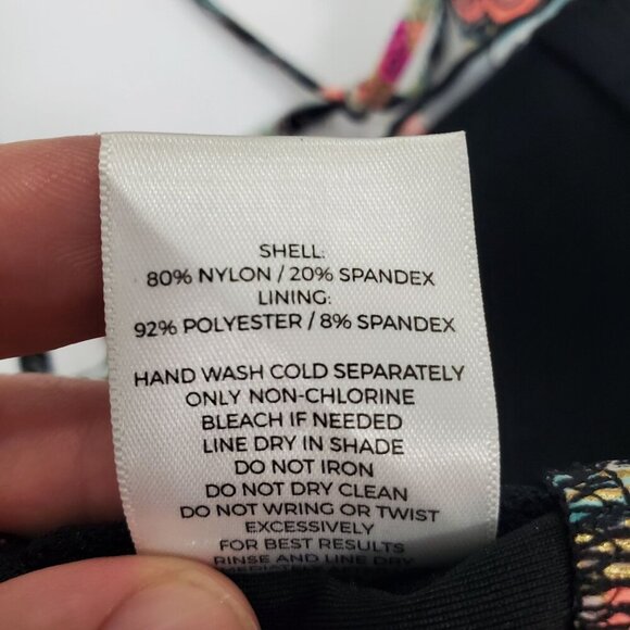 Shade & Shore Womens Black Metallic Neon Paisley Underwire Halter Bikini Top 34B - Picture 5 of 8